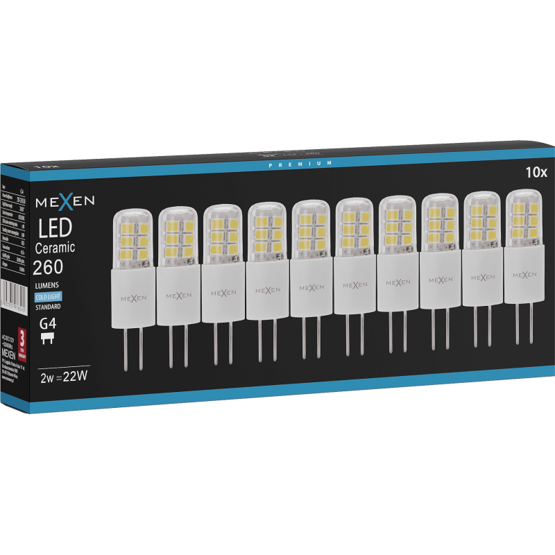 Mexen Oris 10x żarówka LED G4, 2W, Zimna - 6500K, 260 lm - L115-G4-0265-02x10