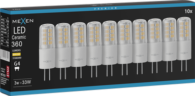 Mexen Oris 10x żarówka LED G4, 3W, Ciepła - 3000K, 360 lm - L115-G4-0330-01x10