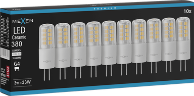 Mexen Oris 10x żarówka LED G4, 3W, Neutralna - 4000K, 380 lm - L115-G4-0340-01x10