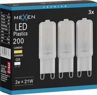 Mexen Aura 3x żarówka LED G9, 2W, Ciepła - 3000K, 200 lm - L120-G9-0230-01x03