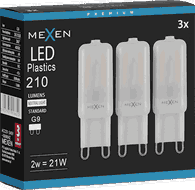 Mexen Aura 3x żarówka LED G9, 2W, Neutralna - 4000K, 210 lm - L120-G9-0240-01x03