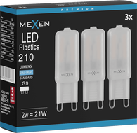 Mexen Aura 3x żarówka LED G9, 2W, Zimna - 6500K, 210 lm - L120-G9-0265-01x03