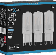 Mexen Aura 3x żarówka LED G9, 2W, Zimna - 6500K, 210 lm - L120-G9-0265-01x03
