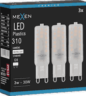 Mexen Aura 3x żarówka LED G9, 3W, Neutralna - 4000K, 310 lm - L120-G9-0340-01x03