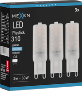 Mexen Aura 3x żarówka LED G9, 3W, Zimna - 6500K, 310 lm - L120-G9-0365-01x03