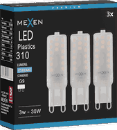 Mexen Aura 3x żarówka LED G9, 3W, Zimna - 6500K, 310 lm - L120-G9-0365-01x03
