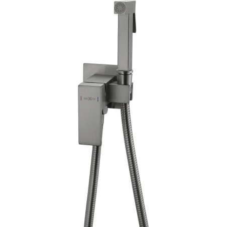 Mexen Cube bateria bidetowa podtynkowa z zestawem punktowym, gun gray szczotkowany - 7599150-66