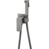 Mexen Cube bateria bidetowa podtynkowa z zestawem punktowym, gun gray szczotkowany - 7599150-66