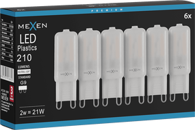 Mexen Aura 6x żarówka LED G9, 2W, Neutralna - 4000K, 210 lm - L120-G9-0240-01x06