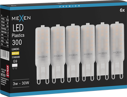 Mexen Aura 6x żarówka LED G9, 3W, Ciepła - 3000K, 300 lm - L120-G9-0330-01x06