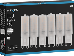 Mexen Aura 6x żarówka LED G9, 3W, Neutralna - 4000K, 310 lm - L120-G9-0340-01x06