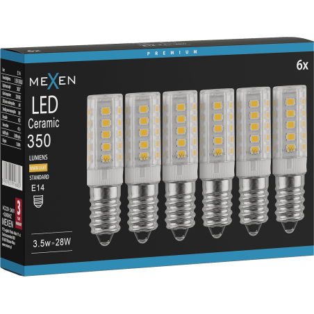 Mexen Aura 6x żarówka LED E14, 3,5W, Ciepła - 3000K, 350 lm - L121-E14-0330-01x06