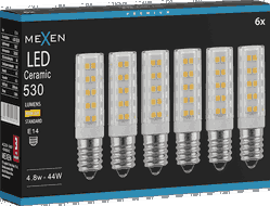 Mexen Aura 6x żarówka LED E14, 4,8W, Ciepła - 3000K, 530 lm - L121-E14-0530-01x06
