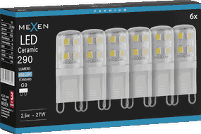 Mexen Aura 6x żarówka LED G9, 2,5W, Zimna - 6500K, 290 lm - L121-G9-0265-01x06