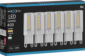 Mexen Aura 6x żarówka LED G9, 3,5W, Ciepła - 3000K, 400 lm - L121-G9-0330-01x06