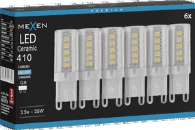 Mexen Aura 6x żarówka LED G9, 3,5W, Zimna - 6500K, 410 lm - L121-G9-0365-01x06