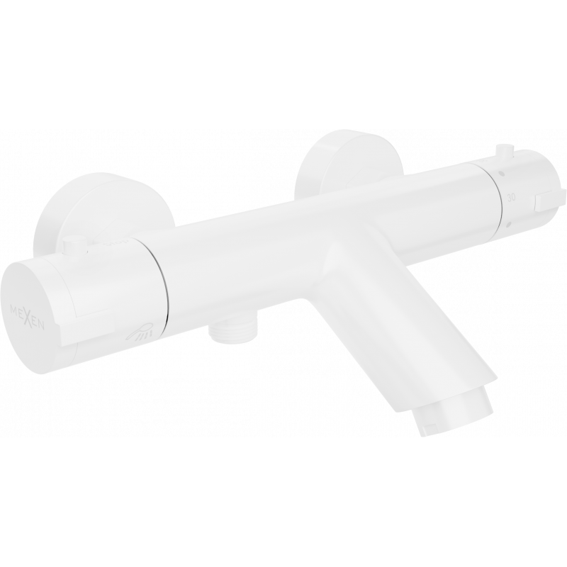 Mexen Kai thermostatic bath mixer, white - 77300-20
