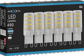 Mexen Aura 6x żarówka LED G9, 4W, Zimno - 6500K, 490 lm - L121-G9-0465-01x06