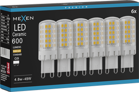 Mexen Aura 6x żarówka LED G9, 4,8W, Ciepła - 3000K, 600 lm - L121-G9-0530-01x06