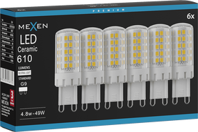 Mexen Aura 6x żarówka LED G9, 4,8W, Neutralna - 4000K, 610 lm - L121-G9-0540-01x06