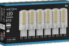 Mexen Aura 6x żarówka LED G9, 4,8W, Neutralna - 4000K, 610 lm - L121-G9-0540-01x06