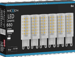 Mexen Aura 6x żarówka LED G9, 6W, Neutralna - 4000K, 680 lm - L121-G9-0640-01x06
