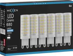 Mexen Aura 6x żarówka LED G9, 6W, Zimna - 6500K, 680 lm - L121-G9-0665-01x06
