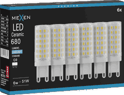Mexen Aura 6x żarówka LED G9, 6W, Zimna - 6500K, 680 lm - L121-G9-0665-01x06