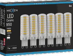Mexen Aura 6x żarówka LED G9, 7W, Ciepła - 3000K, 950 lm - L121-G9-0730-01x06