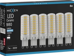 Mexen Aura 6x żarówka LED G9, 7W, Zimna - 6500K, 980 lm - L121-G9-0765-01x06