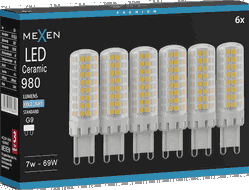 Mexen Aura 6x żarówka LED G9, 7W, Zimna - 6500K, 980 lm - L121-G9-0765-01x06