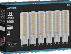 Mexen Aura 6x żarówka LED G9, 8W, Neutralna - 4000K, 1060 lm - L121-G9-0840-01x06
