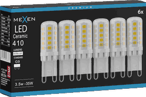 Mexen Aura 6x żarówka LED ściemnialna G9, 3,5W, Neutralna - 4000K, 410 lm - L122-G9-0340-01x06