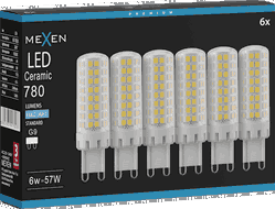 Mexen Aura 6x żarówka LED ściemnialna G9, 6W, Zimna - 6500K, 780 lm - L122-G9-0665-01x06