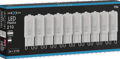 Mexen Aura 10x żarówka LED G9, 2W, Neutralna - 4000K, 210 lm - L120-G9-0240-01x10