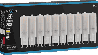 Mexen Aura 10x żarówka LED G9, 3W, Ciepła - 3000K, 300 lm - L120-G9-0330-01x10