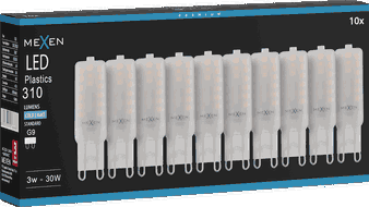 Mexen Aura 10x żarówka LED G9, 3W, Zimna - 6500K, 310 lm - L120-G9-0365-01x10
