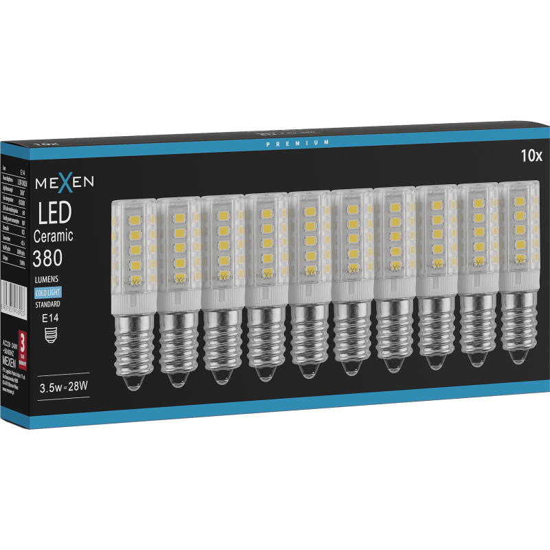 Mexen Aura 10x żarówka LED E14, 3,5W, Zimna - 6500K, 380 lm - L121-E14-0365-01x10