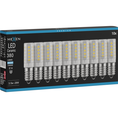 Mexen Aura 10x żarówka LED E14, 3,5W, Zimna - 6500K, 380 lm - L121-E14-0365-01x10