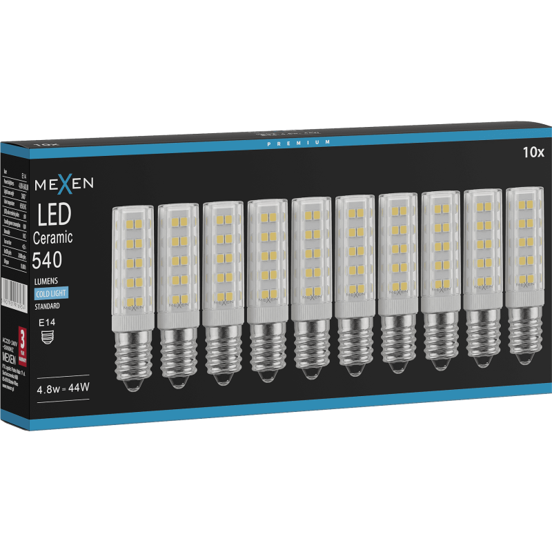 Mexen Aura 10x żarówka LED E14, 4,8W, Zimna - 6500K, 540 lm - L121-E14-0565-01x10