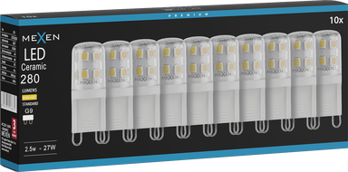 Mexen Aura 10x żarówka LED G9, 2,5W, Ciepła - 3000K, 280 lm - L121-G9-0230-01x10