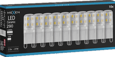 Mexen Aura 10x żarówka LED G9, 2,5W, Neutralna - 4000K, 290 lm - L121-G9-0240-01x10