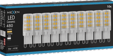 Mexen Aura 10x żarówka LED G9, 4W, Ciepła - 3000K, 480 lm - L121-G9-0430-01x10