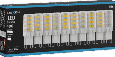 Mexen Aura 10x żarówka LED G9, 4W, Neutralna - 4000K, 490 lm - L121-G9-0440-01x10