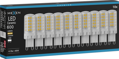 Mexen Aura 10x żarówka LED G9, 4,8W, Ciepła - 3000K, 600 lm - L121-G9-0530-01x10