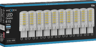 Mexen Aura 10x żarówka LED G9, 4,8W, Zimna - 6500K, 610 lm - L121-G9-0565-01x10
