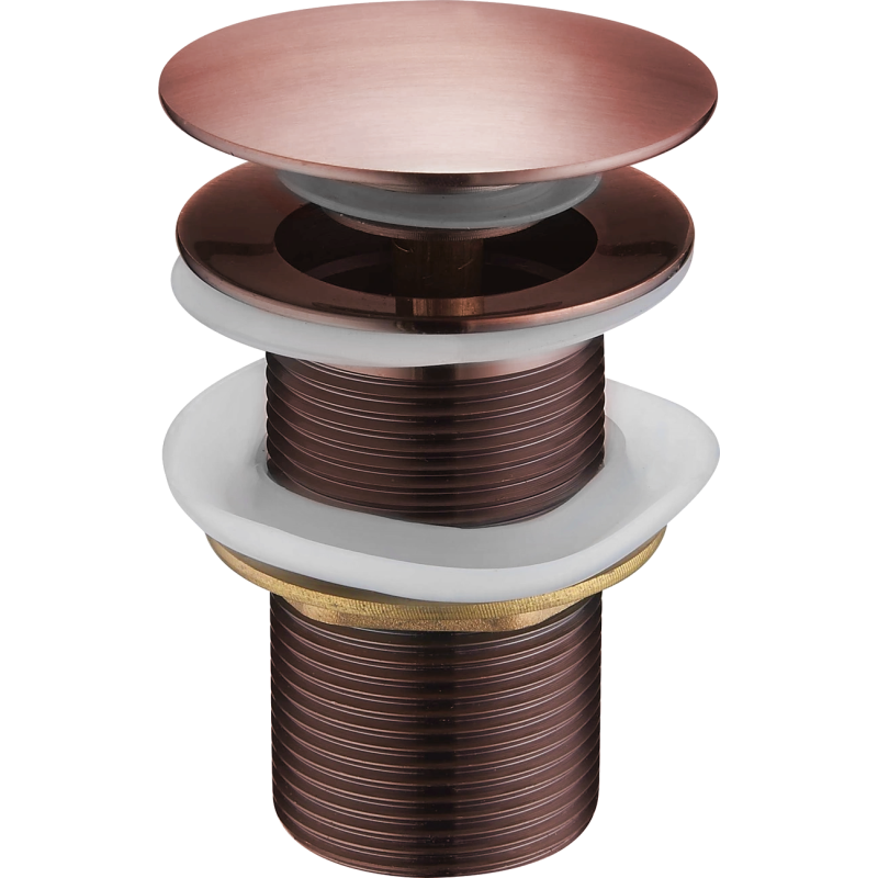 Mexen round click-clack plug, antique copper - 79910-45