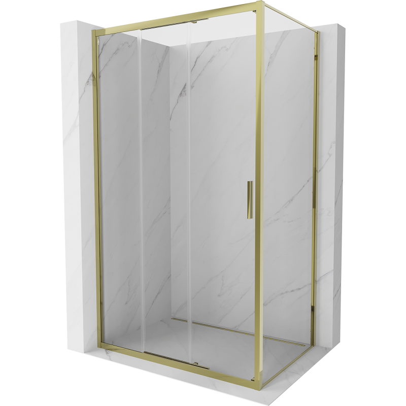 Mexen Exo-3S kabina prysznicowa rozsuwana 80 x 95 cm, transparent, złota - 8153-080-095-50-00
