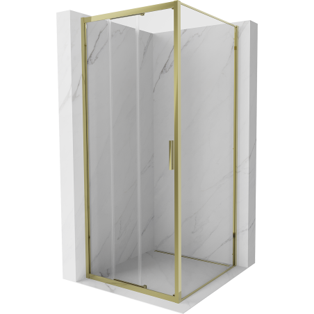 Mexen Exo-3S kabina prysznicowa rozsuwana 95 x 95 cm, transparent, złota - 8153-095-095-50-00