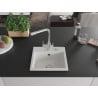 Mexen Milo 1-bowl granite sink with Duero kitchen tap, white - 6505-20-671600-00